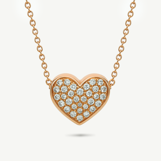 Collana Bubble a cuore in oro rosa 18Kt con diamanti