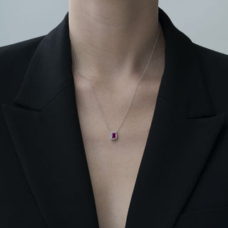 Collana Fabiani in oro bianco con rubino e diamanti - Fabiani Gioiellerie