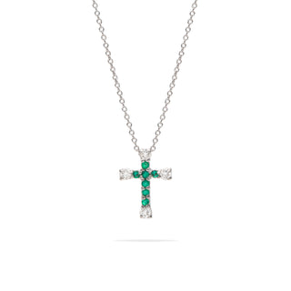 Collana Fabiani Croce in Oro Bianco 18Kt con Diamanti 0,08Kt