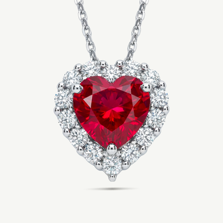 Collana Gemmarara Cuore 0,95 ct in oro bianco 9Kt