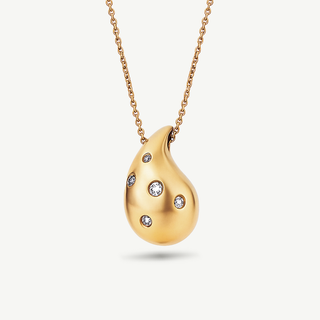 Collana Bubble Goccia in Oro Rosa e Diamanti 0.07ct