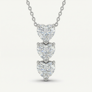 Collana Fabiani Cuori con Zirconi in Oro Bianco