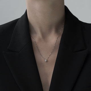Collana Fabiani punto luce in oro bianco con diamante taglio brillante - Fabiani Gioiellerie