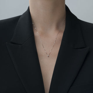 Collana Fabiani punto luce in oro bianco 18Kt con diamante taglio brillante - Fabiani Gioiellerie