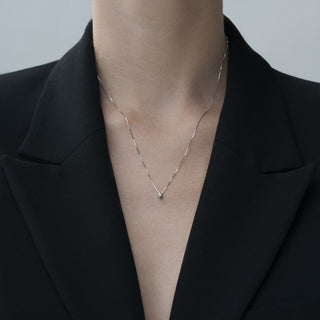 Collana Fabiani punto luce in oro bianco 18Kt con diamante taglio brillante - Fabiani Gioiellerie