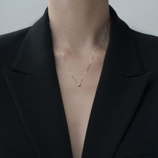 Collana Fabiani punto luce in oro bianco 18Kt con diamante taglio brillante - Fabiani Gioiellerie