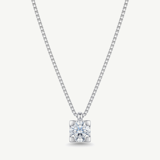 Collana Fabiani punto luce in oro bianco 18Kt con diamante taglio brillante