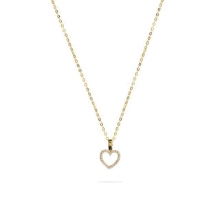 Collana Fabiani con pendente cuore in oro giallo e zirconi - Fabiani Gioiellerie