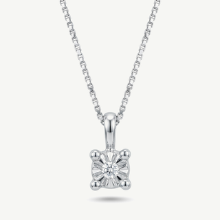 Girocollo Fabiani Gioiellerie Punto Luce in Oro Bianco 9kt con Diamante Naturale 0,01 ct