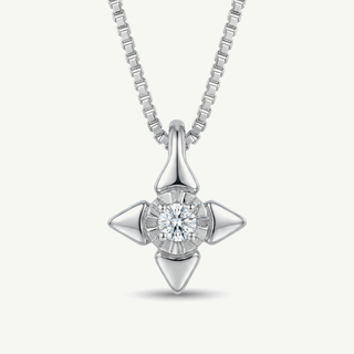 Girocollo Fabiani Gioiellerie Punto Luce Mithia in Oro Bianco 9kt con Diamante Naturale 0,01 ct