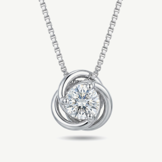 Girocollo Fabiani Gioiellerie Solitario Lusi in Oro Bianco 9kt con Diamante Naturale 0,12 ct