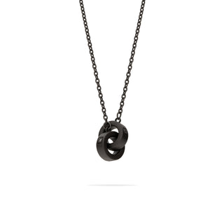 Collana T gioielli in titanio con diamanti neri 0,06Ct