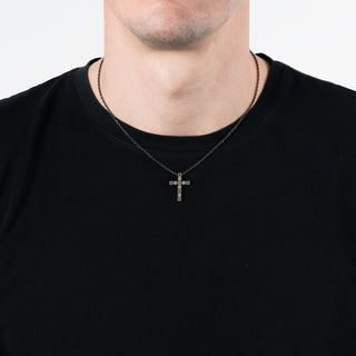 Collana T gioielli in titanio con diamanti neri 0,06Ct