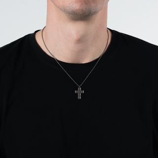 Collana T gioielli in titanio con diamanti neri 0,06Ct