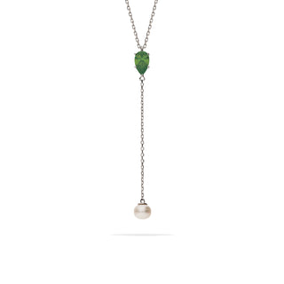Collana Fabiani Girocollo in Argento 925 con Zircone e Perla