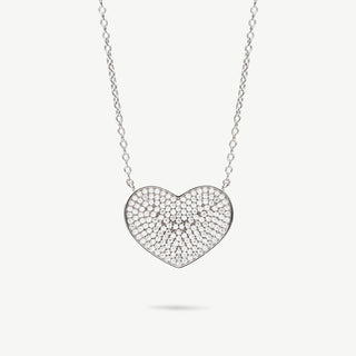 Collana cuore pavé zirconi bianchi argento 925 Fabiani