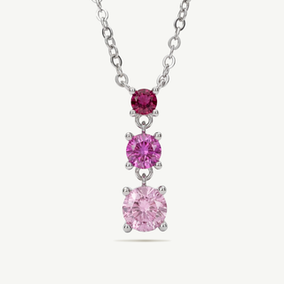 Collana Fabiani in argento 925 con tre pietre rosa a gradazione
