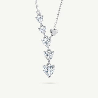 Collana Fabiani in argento 925 con pendente a cuori di zirconi