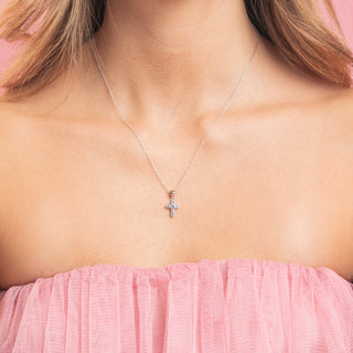 Collana Fabiani in argento 925 con croce e zirconi - Fabiani Gioiellerie