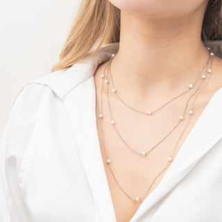 Collana Fabiani a tre fili in argento 925 e perle