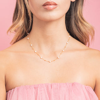 Collana Fabiani in argento 925 dorato con perle e sfere - Fabiani Gioiellerie