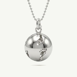 Collana Fabiani in argento 925 con ciondolo sfera impronte