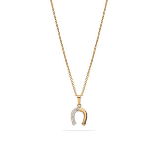 Collana Fabiani  in argento con pendente in oro giallo 18Kt a ferro di cavallo - Fabiani Gioiellerie