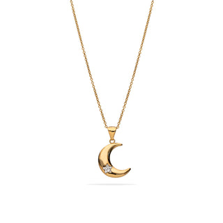 Collana Fabiani in argento con pendente luna in oro giallo 18Kt - Fabiani Gioiellerie