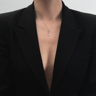 Collana Fabiani con pendente in oro bianco 9Kt e zirconi - Fabiani Gioiellerie