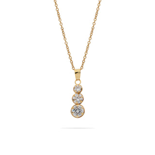 Fabiani silver necklace with 9Kt yellow gold trilogy pendant