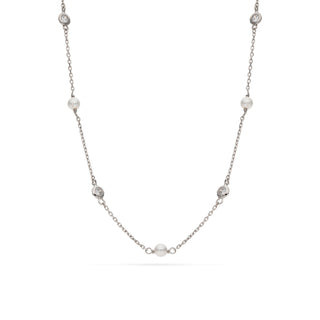 Collana Fabiani in argento 925 con zirconi e perle