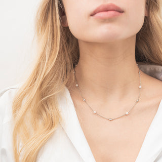 Collana Fabiani con Perle e Punti Luce in Argento