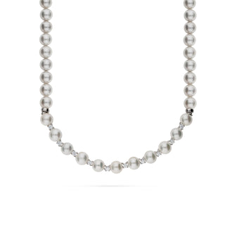 Collana Fabiani semirigida in argento 925 con perle e zirconi