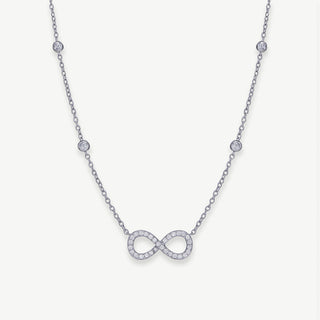 Collana Infinito Zirconi Bianchi Argento 925 Fabiani