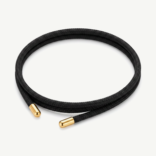 Collana Choker Fabiani in Tessuto Nero e Acciaio