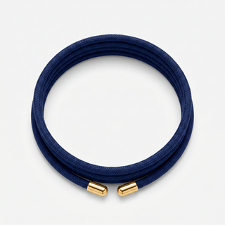 Collana Choker Fabiani in Tessuto Blu e Acciaio