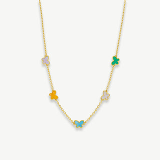 Collana Farfalle Colorate Argento 925 Dorato Fabiani