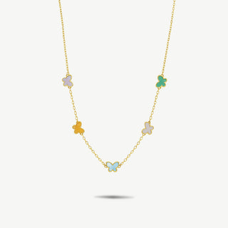 Collana Farfalle Colorate Argento 925 Dorato Fabiani