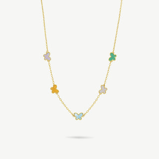 Collana Farfalle Colorate Argento 925 Dorato Fabiani