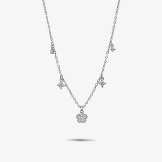Collana Fiore Zirconi Bianchi Argento 925 Fabiani