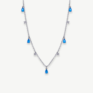 Collana Gocce Blu Zirconi Argento 925 Fabiani