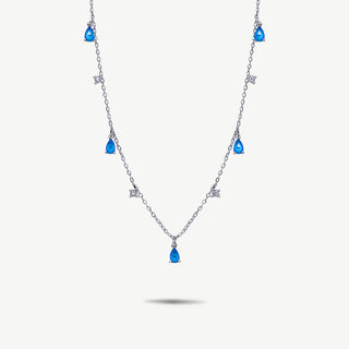 Collana Gocce Blu Zirconi Argento 925 Fabiani