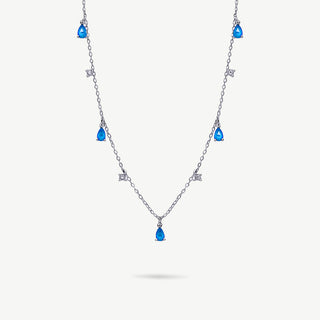 Collana Gocce Blu Zirconi Argento 925 Fabiani