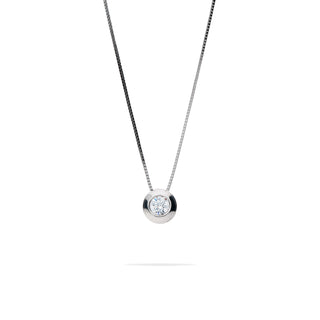 Gemmarara Punto Luce Necklace in 9Kt White Gold with Zircon