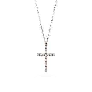 Collana Fabiani in oro 9KT con pendente a croce con zirconi