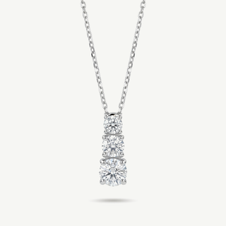 Girocollo Fabiani Gioiellerie trilogy in oro bianco 14kt con zirconi