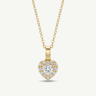 Girocollo Fabiani con cuore e zirconi in oro giallo 9kt
