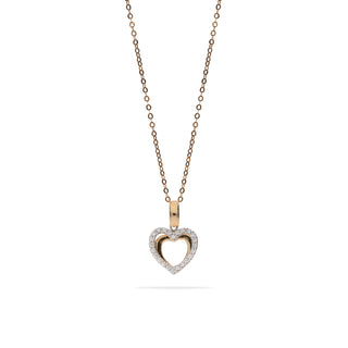 Collana Fabiani in oro giallo 18Kt con cuore e zirconi - Fabiani Gioiellerie