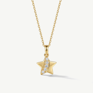 Ciondolo Fabiani a stella con zirconi in oro giallo 9kt