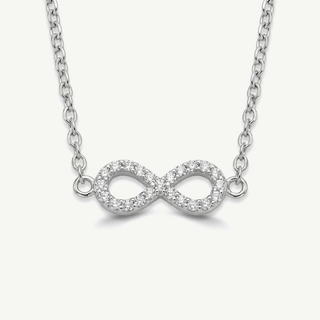 Girocollo Fabiani Gioiellerie infinito con zirconi in oro bianco 9kt